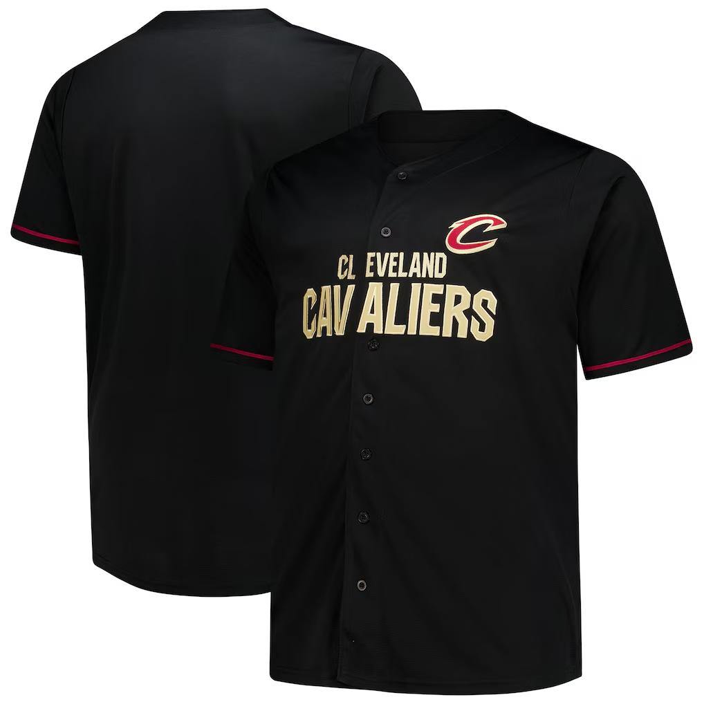 Jdoa C.Cavaliers Black Big & Tall Pop Full-Button Jerseys