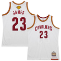 Xdoa C.Cavaliers #23 LeBron James Mitchell & Ness White 2015-16 Hardwood Classics Authentic Jerseys