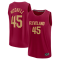 Jdoa C.Cavaliers #45 Donovan Mitchell Wine Fast Break Replica Jerseys - Icon Edition