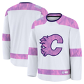 Jdoa C.Flames White 2024 Hockey Fights Cancer Practice Jerseys