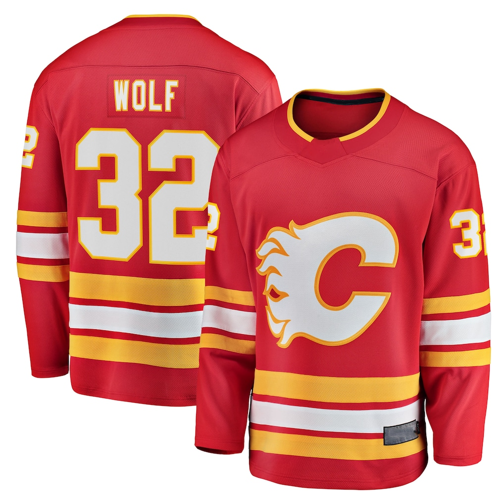 Jdoa C.Flames #32 Dustin Wolf Red Home Breakaway Jerseys