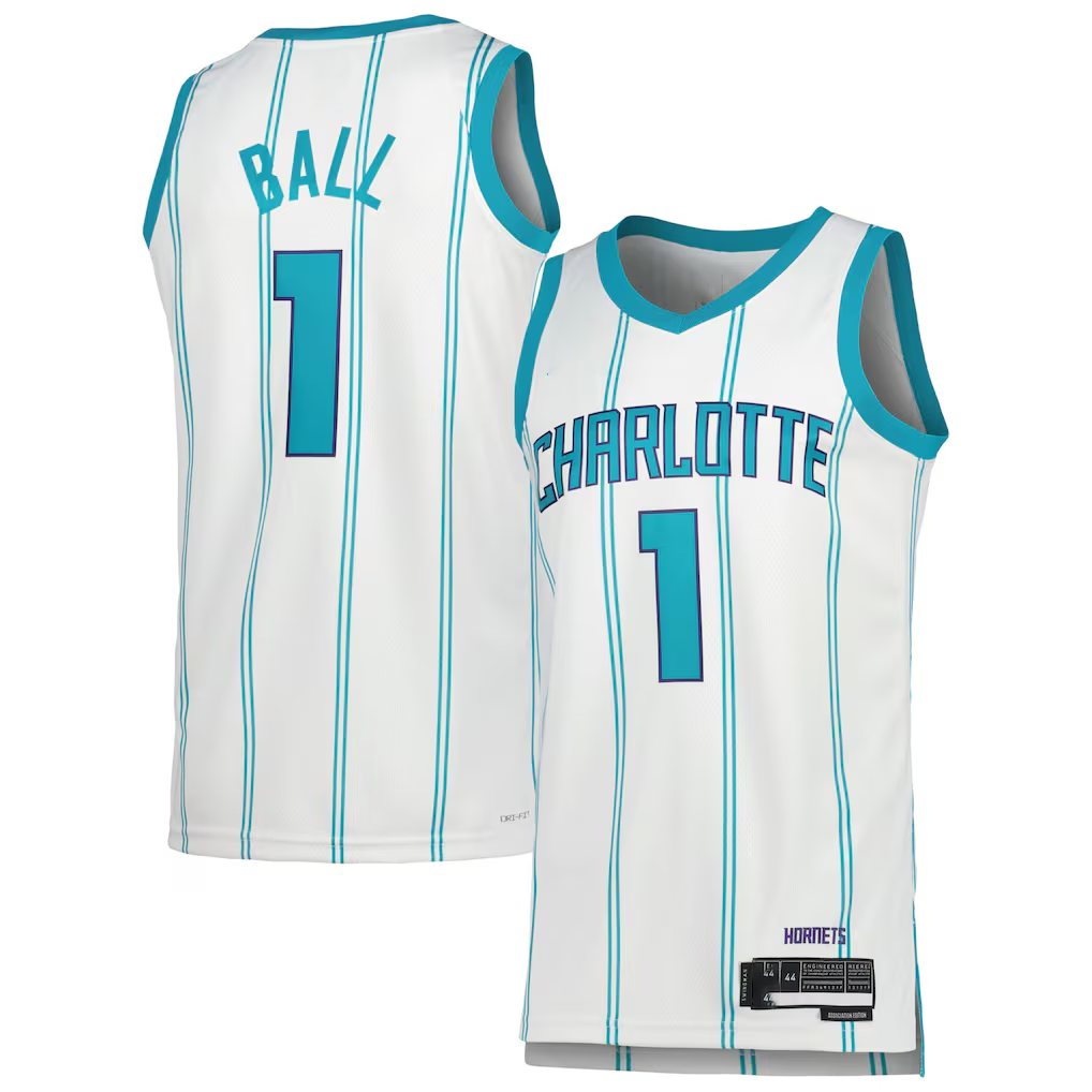 Xdoa C.Hornets #1 LaMelo Ball  White Swingman Jerseys - Association Edition