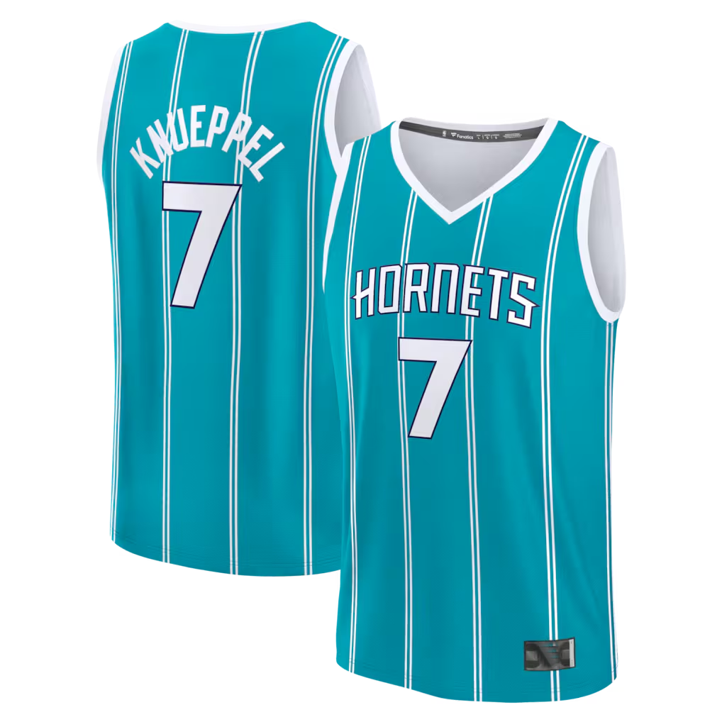 Xdoa C.Hornets #7 Kon Knueppel  Teal 2025  Draft First Round Pick Fast Break Replica Jerseys - Icon Edition