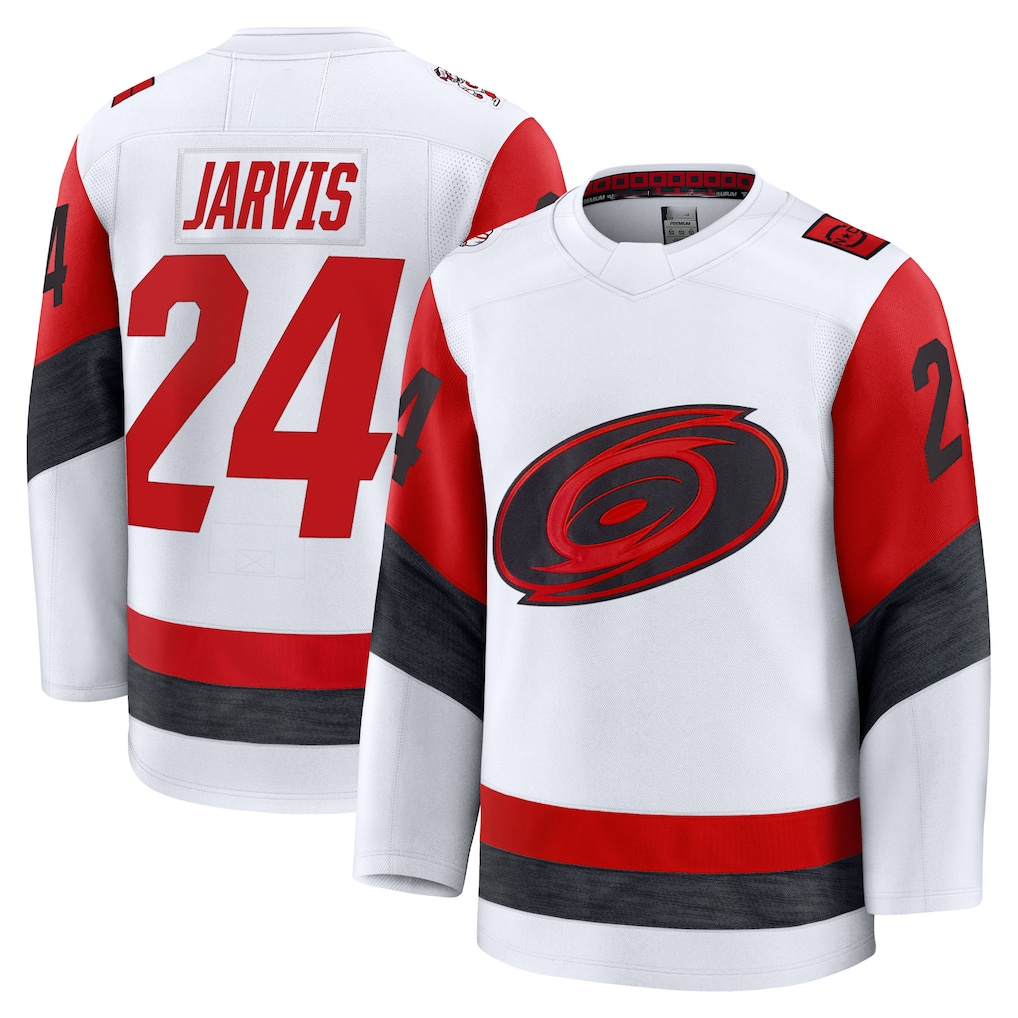 Jdoa C.Hurricanes #24 Seth Jarvis White Away Premium Stitched Jerseys