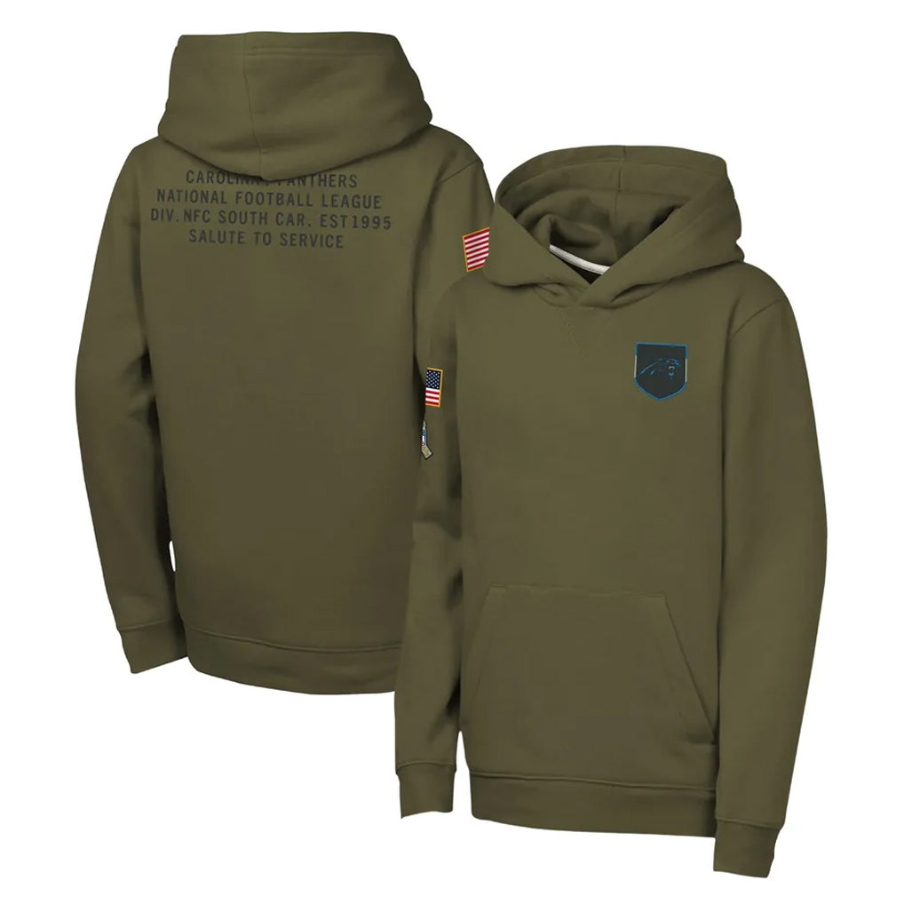 Jdoa C.Panthers Olive Salute to Service Hoodies Game Blank Player Stitched Jerseys