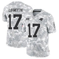 Jdoa C.Panthers #17 Xavier Legette Player Salute to Service Limited Arctic Camo Stitched Jerseys