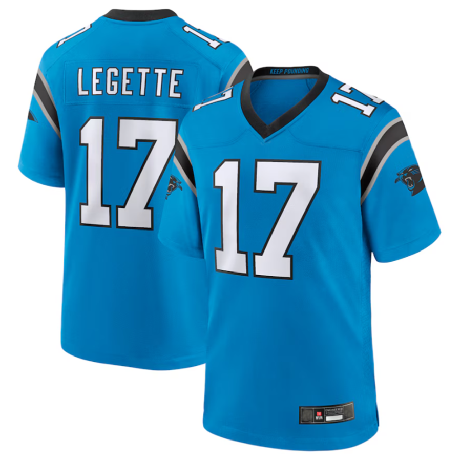Jdoa C.Panthers #17 Xavier Legette Blue Player Jersey American Stitched Game Jerseys