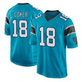 Jdoa C.Panthers #18 Jalen Coker Player Blue Game Stitched Jerseys