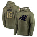 Jdoa C.Panthers #18 Jalen Coker Player Olive Salute to Service Hoodies Stitched Jerseys