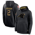 Jdoa C.Panthers #2 Michael Jackson Player Black Salute to Service Pullover Hoodies Limited Game Stitched Jerseys