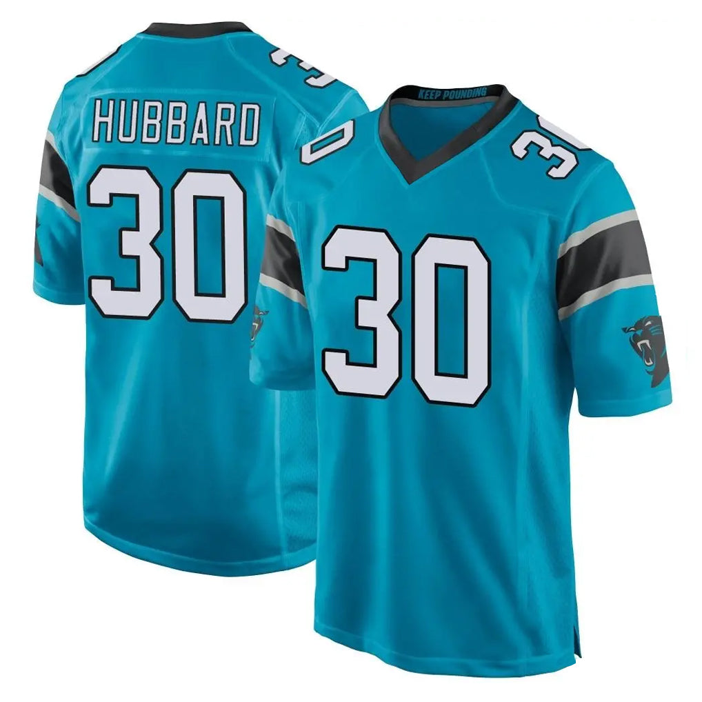 Jdoa C.Panthers #30 Chuba Hubbard Player Blue Game Stitched Jerseys