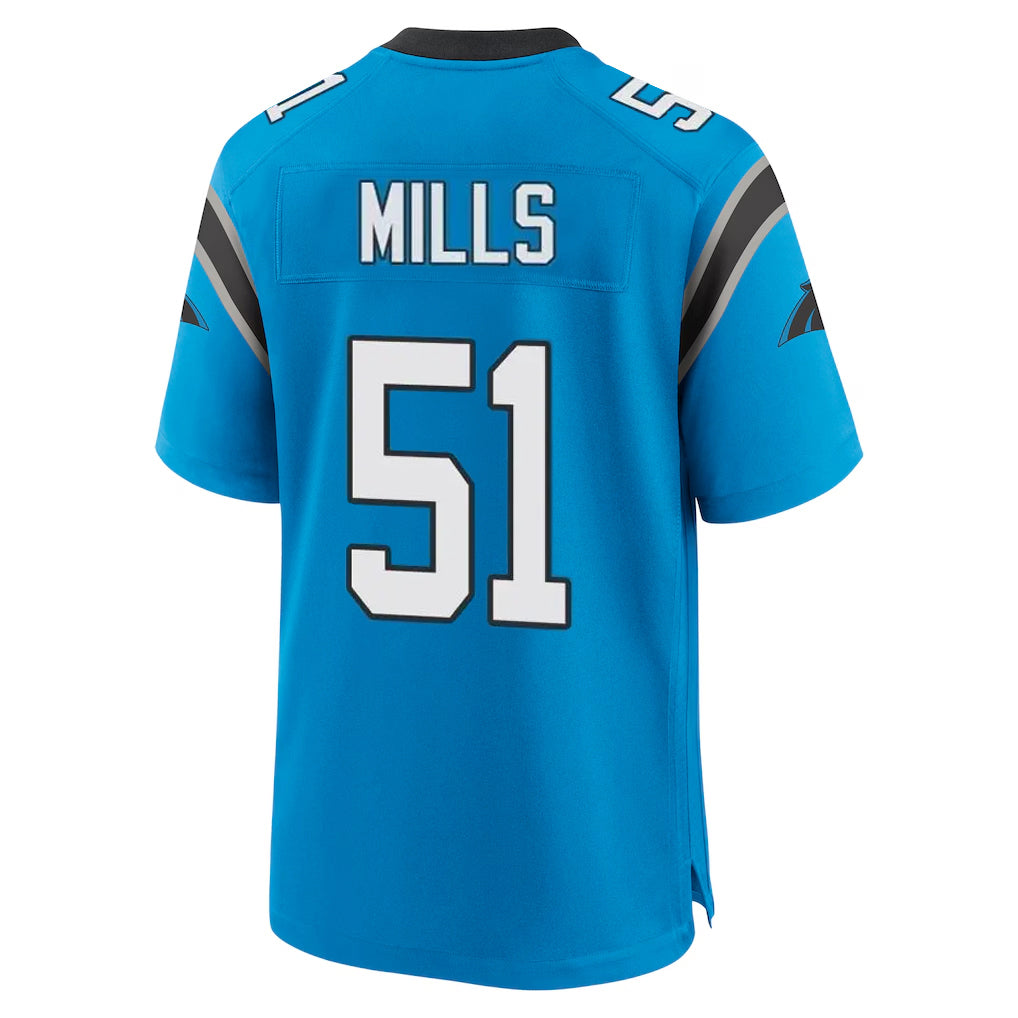 Jdoa C.Panthers #51 Sam Mills Player Blue Home Game Stitched Jerseys