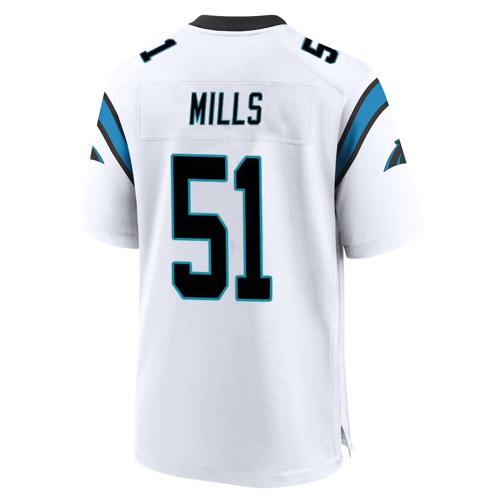 Jdoa C.Panthers #51 Sam Mills Player White Home Game Stitched Jerseys