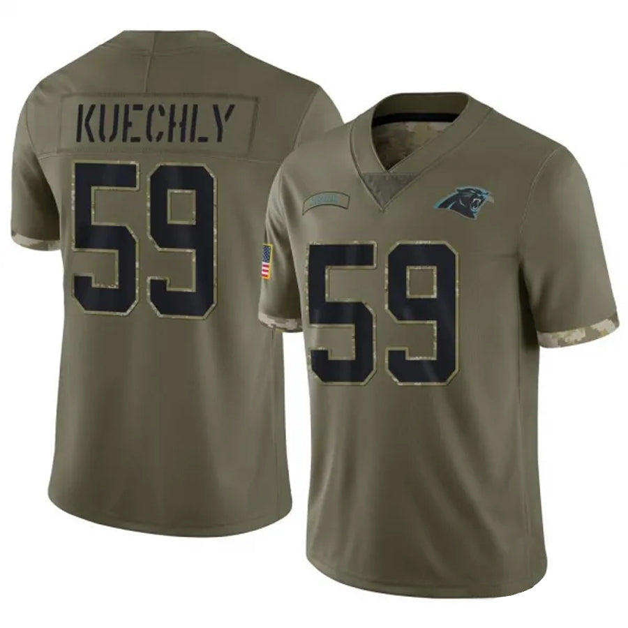 Jdoa C.Panthers #59 Luke Kuechly Player Salute To Service Olive Stitched Jerseys