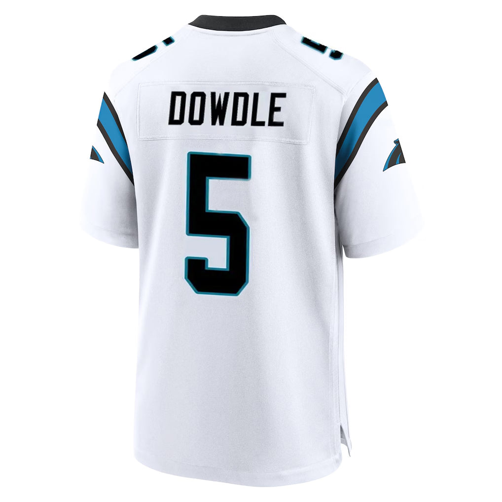 Jdoa C.Panthers #5 Rico Dowdle Player White Home Game Stitched Jerseys
