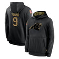 Jdoa C.Panthers #9 Bryce Young Player Black Salute to Service Pullover Hoodies Limited Game Stitched Jerseys