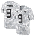 Jdoa C.Panthers #9 Bryce Young Player Arctic Camo Salute to Service Limited Stitched Jerseys