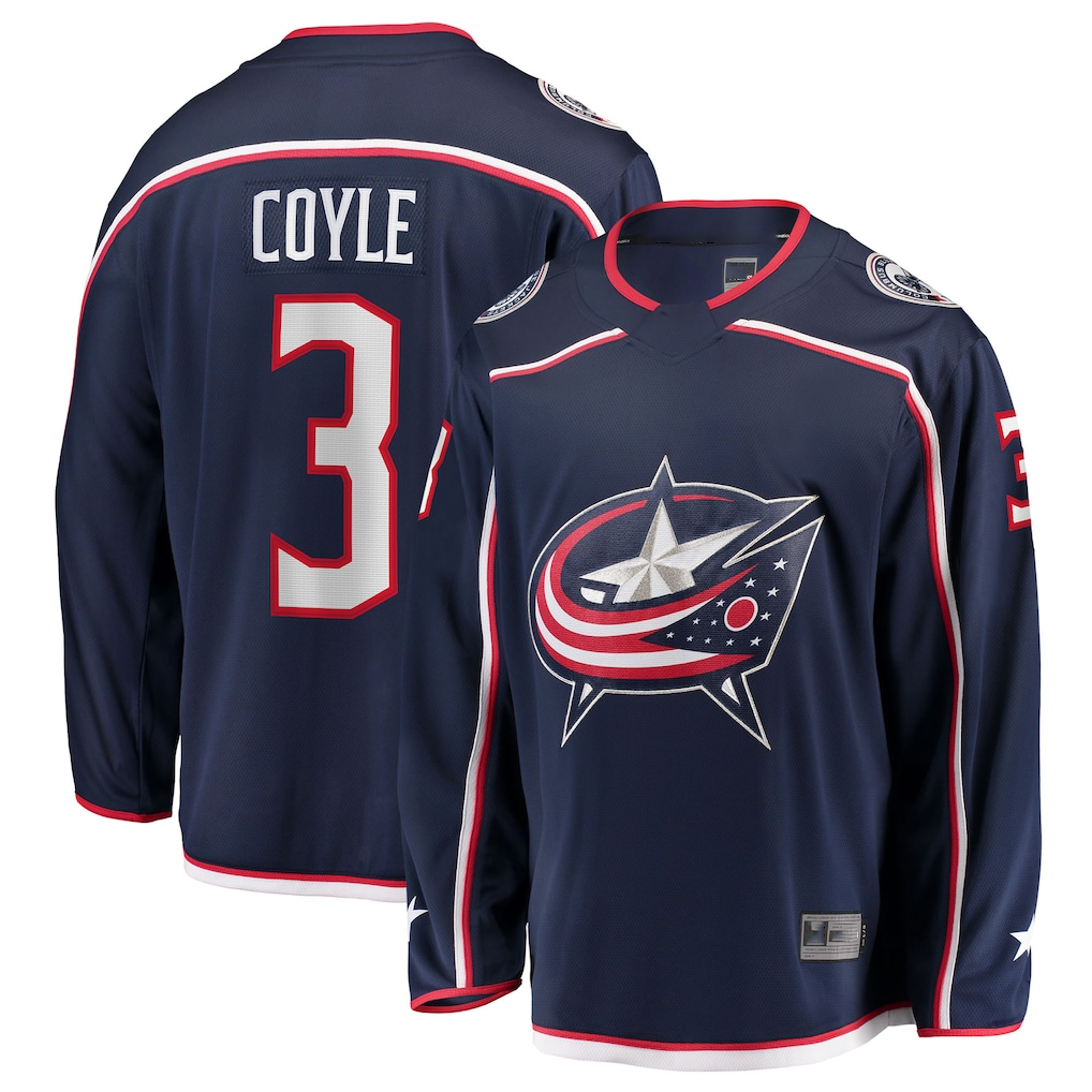 Jdoa CB.Jackets #3 Charlie Coyle Navy Home Breakaway Jersey