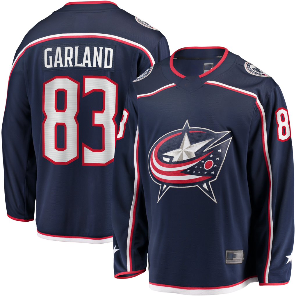Jdoa CB.Jackets #83 Conor Garland Navy Home Breakaway Jersey