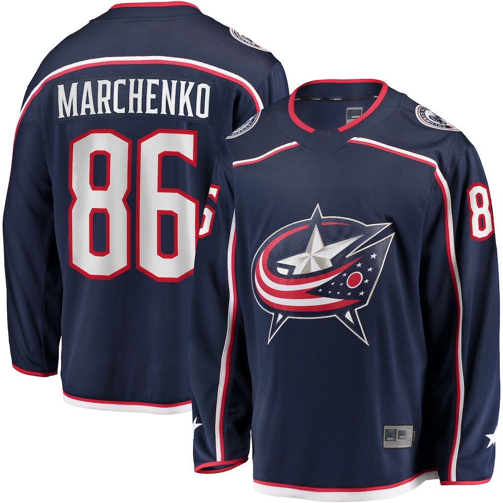 Jdoa CB.Jackets #86 Kirill Marchenko Navy Home Breakaway Jersey