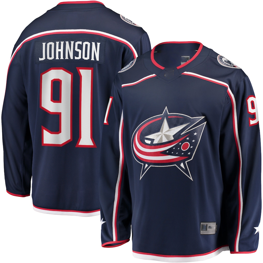 Jdoa CB.Jackets #91 Kent Johnson Navy Home Breakaway Jersey