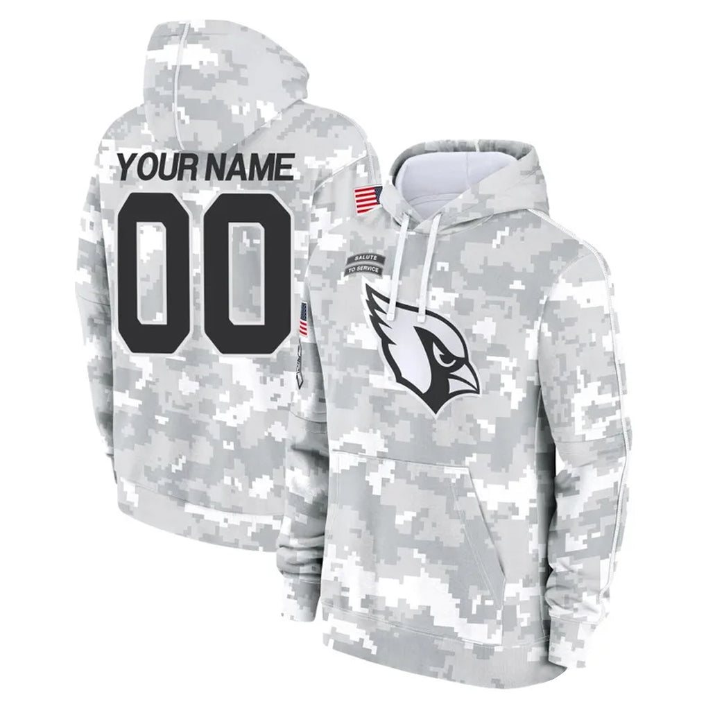 Jdoa Custom A.Cardinals Arctic Camo Salute to Service Limited Hoodie Any Name & Numbers Stitched Jerseys