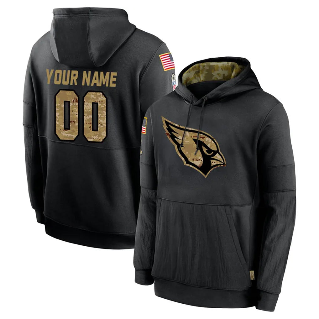 Jdoa Custom A.Cardinals Black Salute to Service Hoodies Any Name & Numbers Stitched Jerseys
