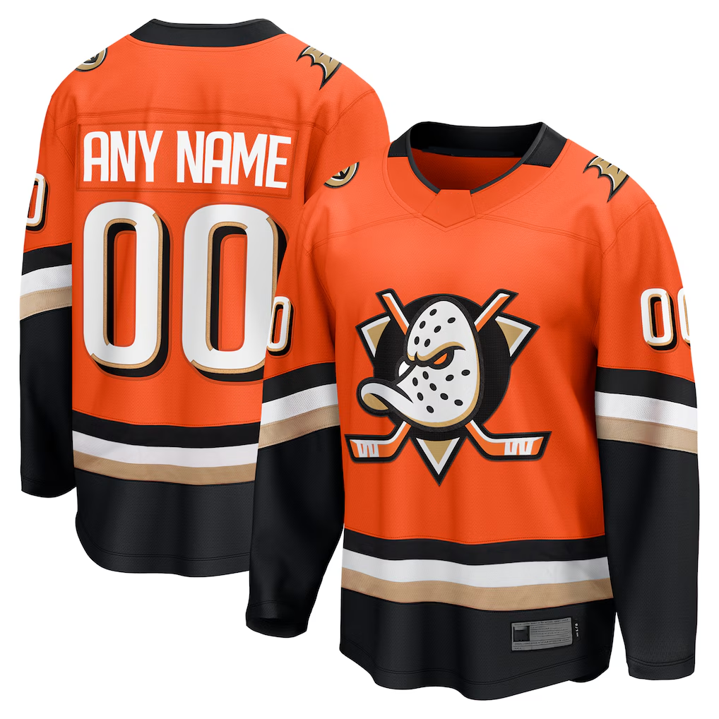 Xdoa Custom A.Ducks Orange Home Breakaway Jerseys