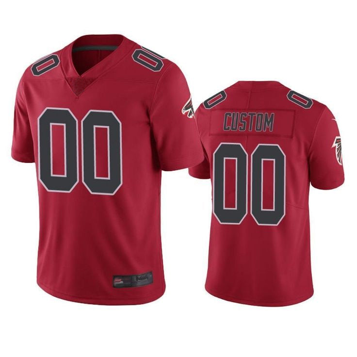 Jdoa Custom A.Falcons Red Color Rush Limited Stitched Jerseys