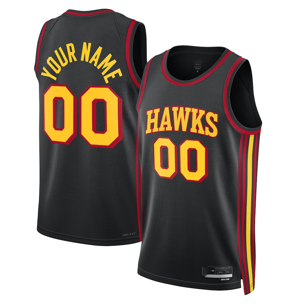Xdoa Custom A.Hawks Black 2022-23 Swingman Jerseys - Statement Edition