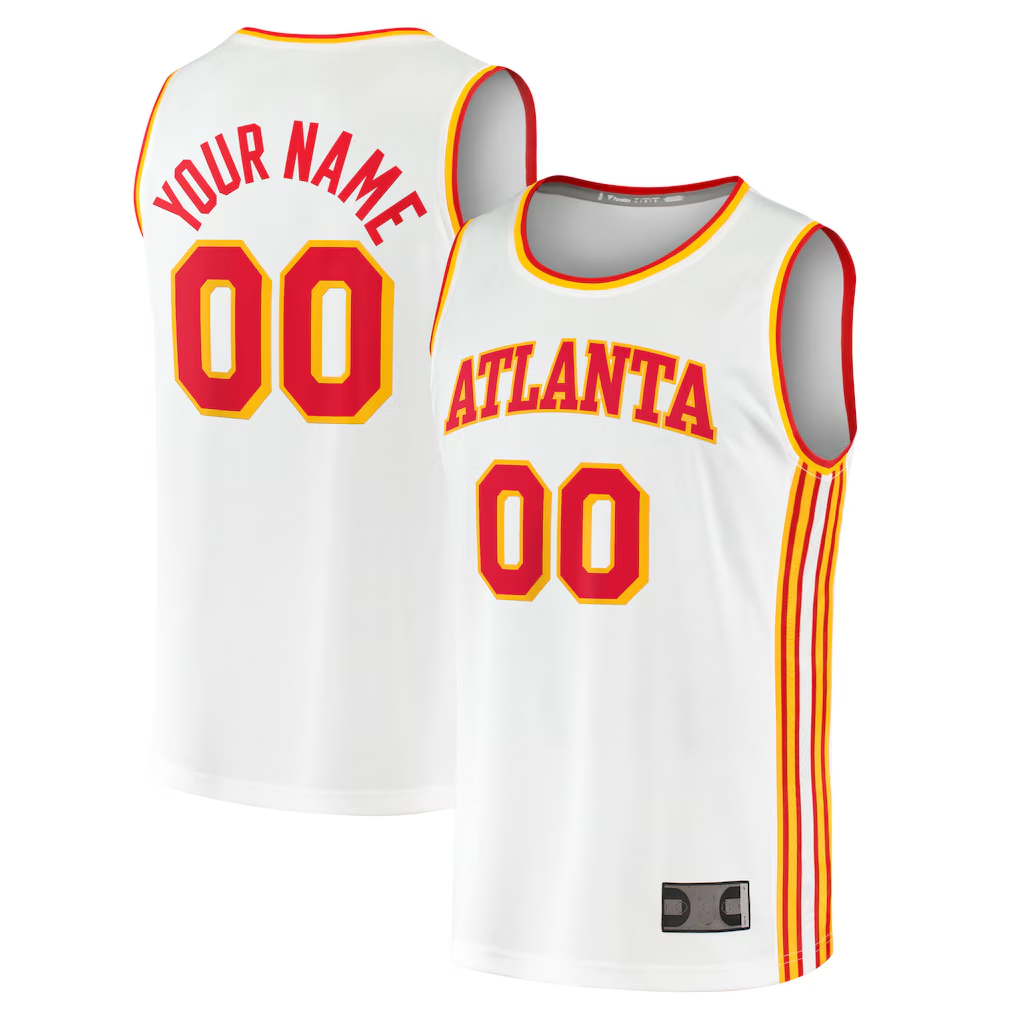 Xdoa Custom A.Hawks White Fast Break Replica Jerseys - Association Edition