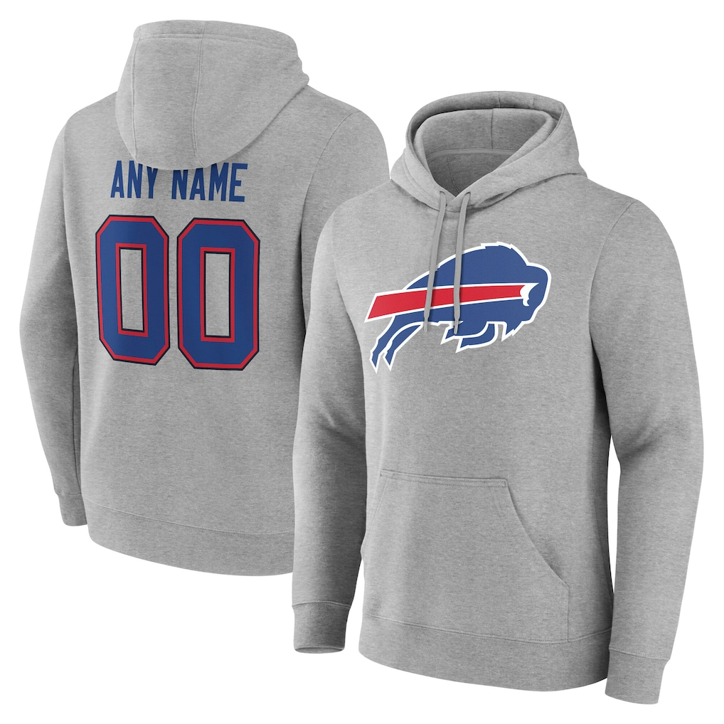 Jdoa Custom B.Bills Gray Team Authentic Personalized Name & Number Hoodie Stitched Jerseys