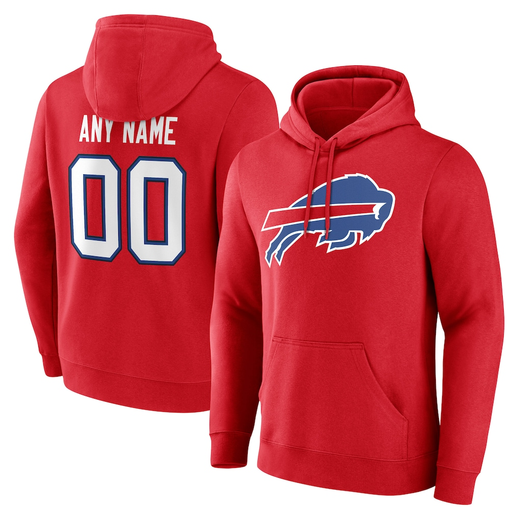 Jdoa Custom B.Bills Red Team Authentic Personalized Name & Number Hoodie Stitched Jerseys