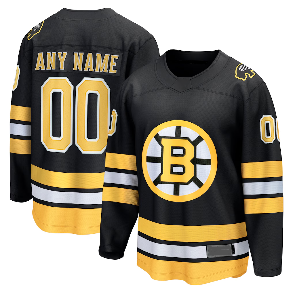 Jdoa Custom B.Bruins Black Home Breakaway Stitched Jerseys