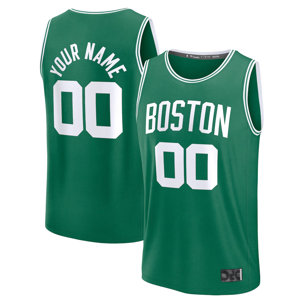 Jdoa Custom B.Celtics Fanatics Kelly Green Fast Break Stitched Jerseys - Icon Edition