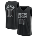 Xdoa Custom B.Nets Fanatics Black Fast Break Stitched Jerseys- Statement Edition
