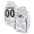 Jdoa Custom B.Ravens Arctic Camo Salute To Service Hoodie Any Name & Numbers Stitched Jerseys