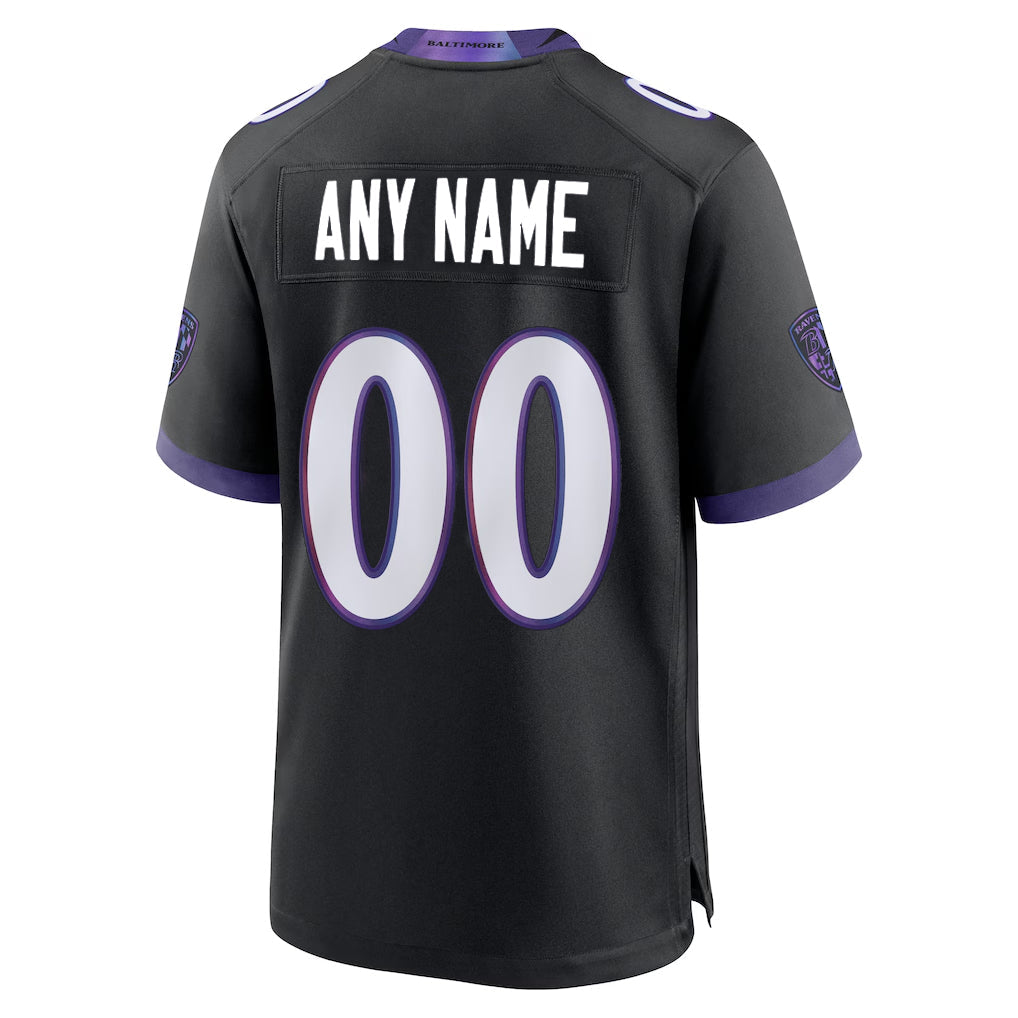 Jdoa Custom B.Ravens Black Home Game Any Name & Numbers Stitched Jerseys
