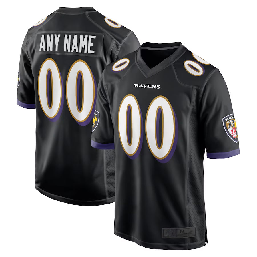 Jdoa Custom B.Ravens Black Home Game Stitched Jerseys