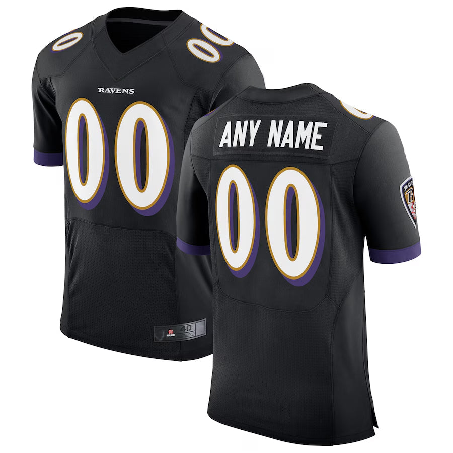 Jdoa Custom B.Ravens Black Speed Machine Elite Stitched Jerseys