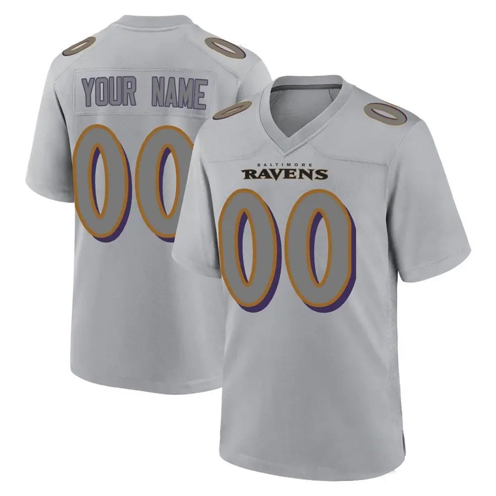 Jdoa Custom B.Ravens Gray Replica Game Any Name & Numbers Stitched Jerseys