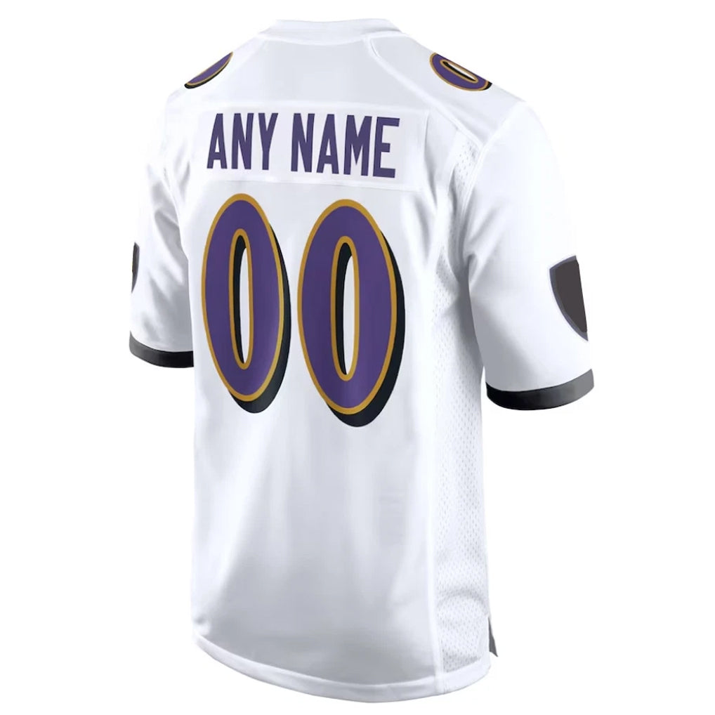 Jdoa Custom B.Ravens White Alternate Home Game Any Name & Numbers Stitched Jerseys