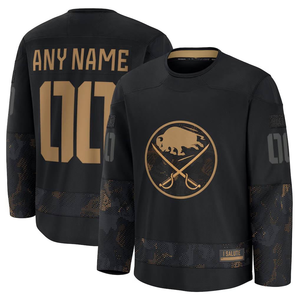 Jdoa Custom B.Sabres Black 2024 Military Appreciation Practice Stitched Jerseys