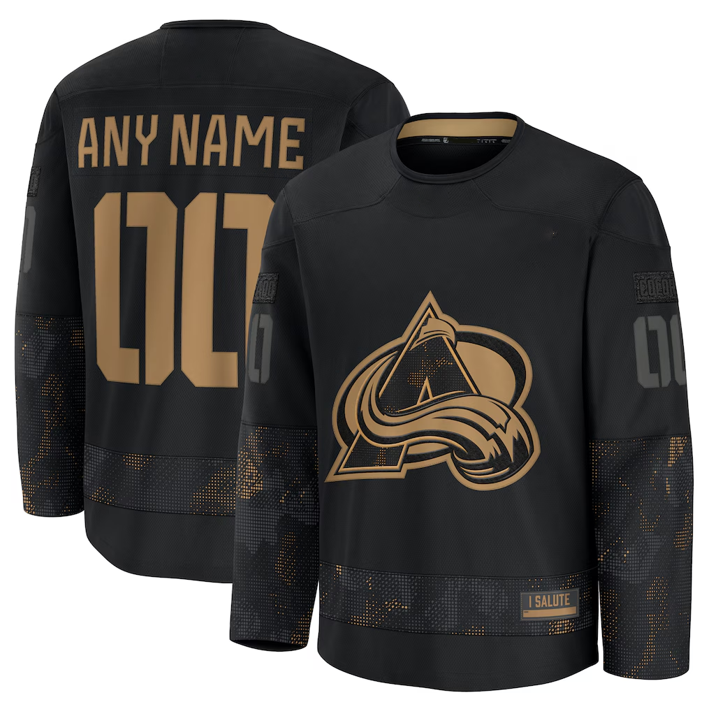 Jdoa Custom C.Avalanche Black 2024 Military Appreciation Practice Jerseys