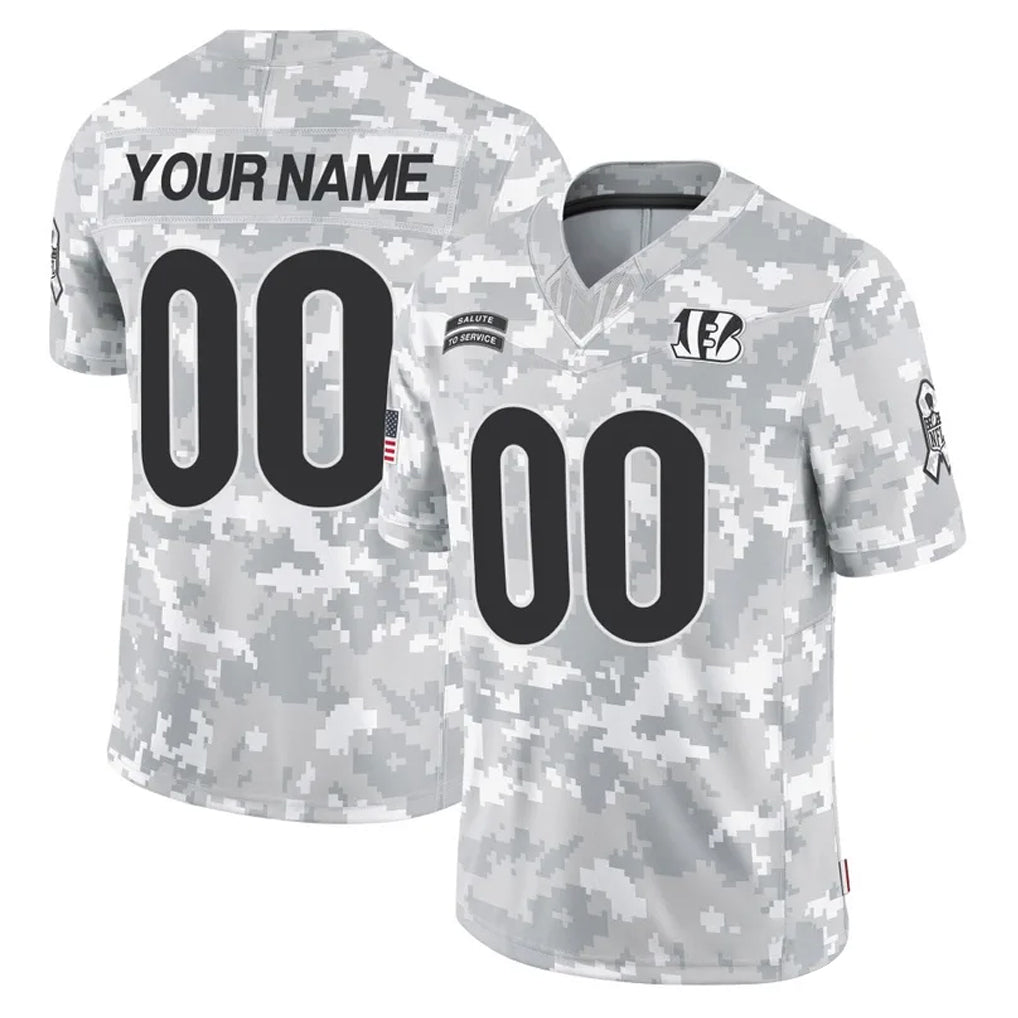 Jdoa Custom C.Bengals Arctic Camo Salute to Service Limited Any Name & Numbers Stitched Jerseys