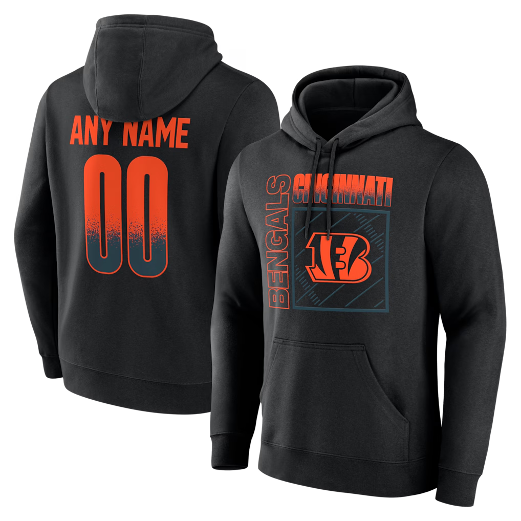 Jdoa Custom C.Bengals Black Home Field Pop Personalized Name & Number Hoodie Stitched Jerseys