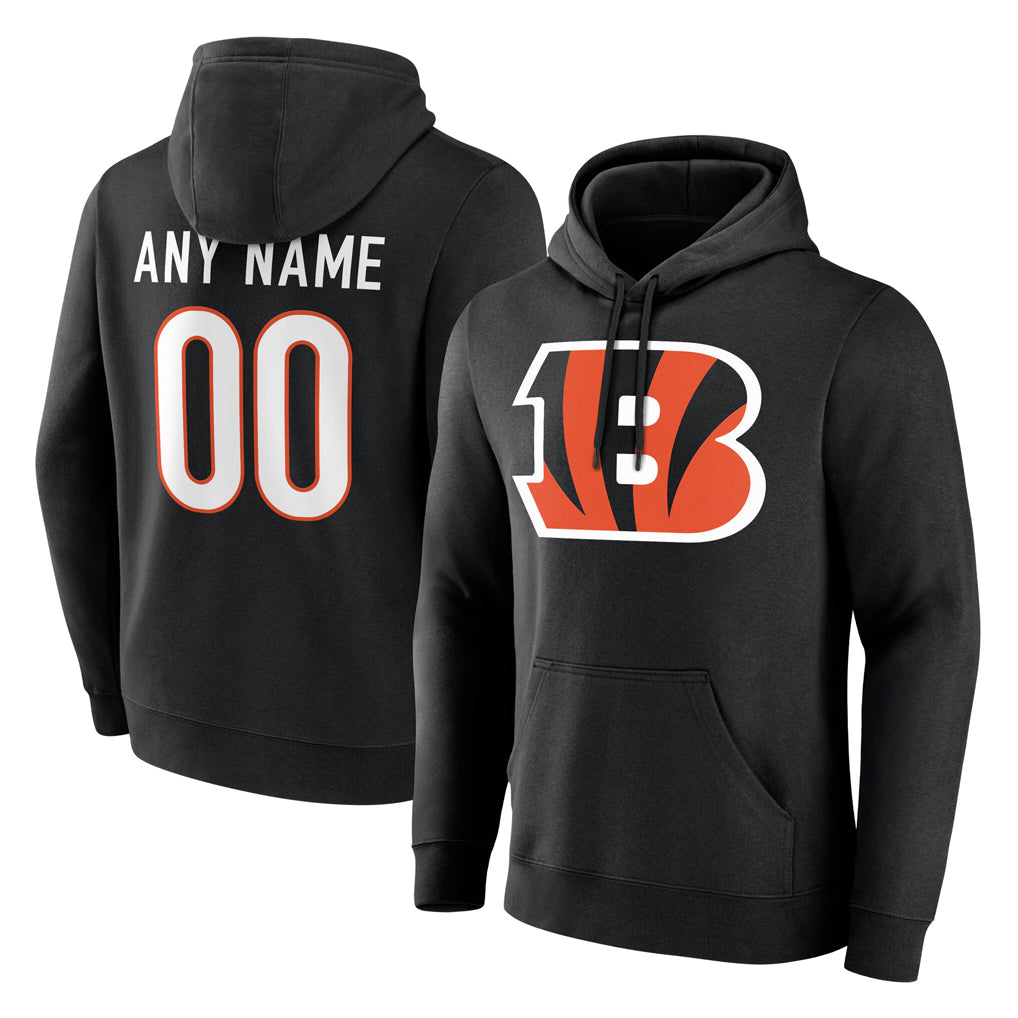 Jdoa Custom C.Bengals Black Long Sleeve Hoodie Any Name & Numbers Stitched Jerseys