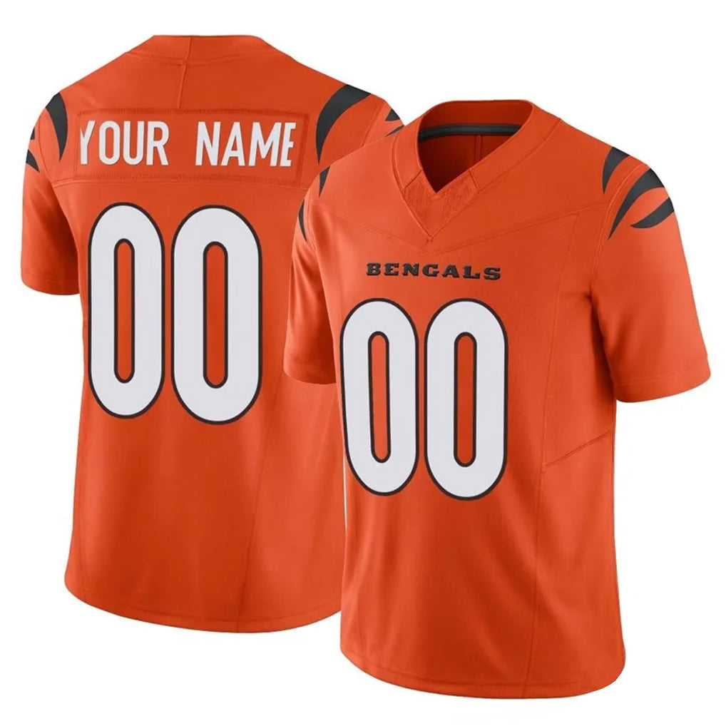 Jdoa Custom C.Bengals Orange Vapor F.U.S.E. Limited Home Game Any Name & Numbers Stitched Jerseys
