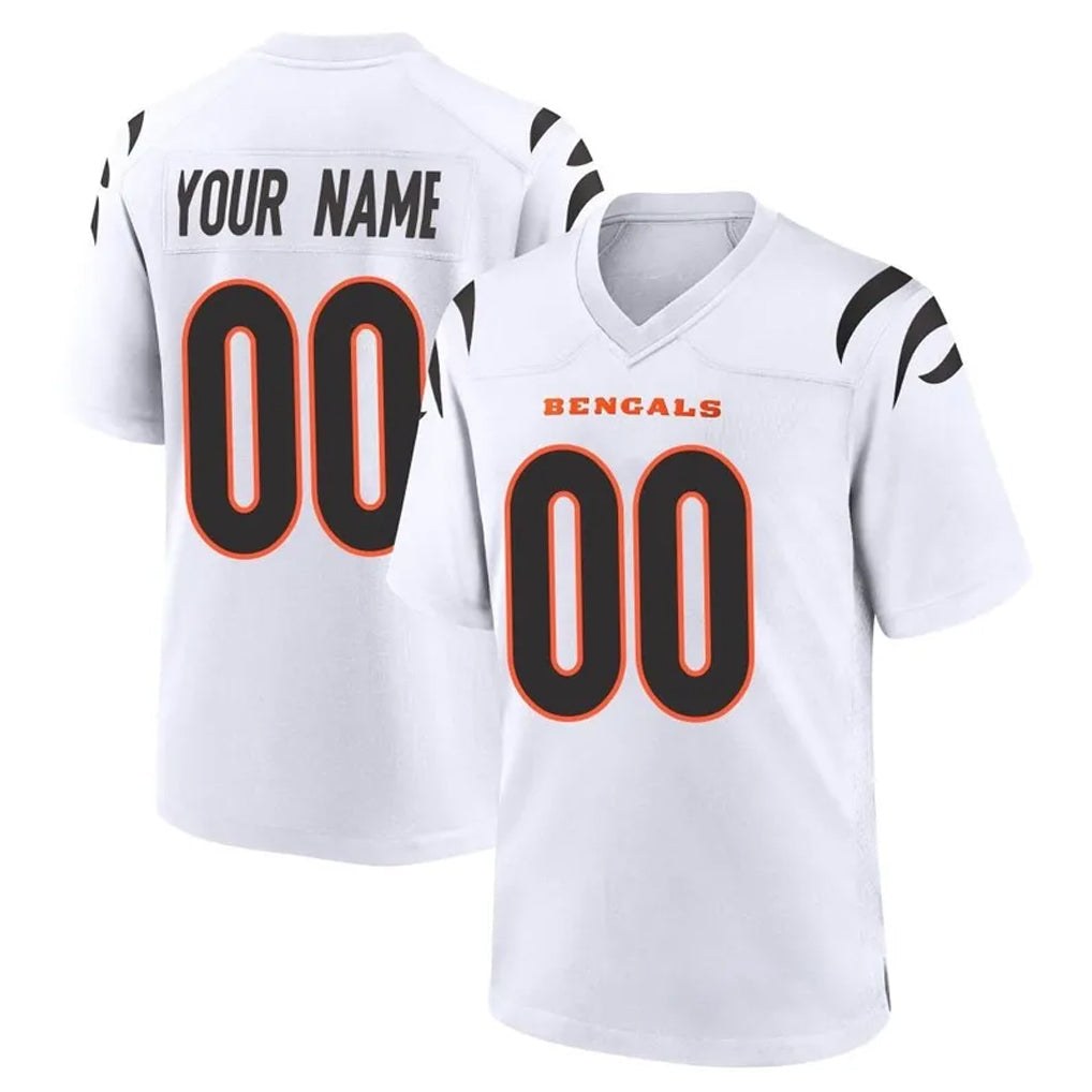 Jdoa Custom C.Bengals White Home Game Any Name & Numbers Stitched Jerseys