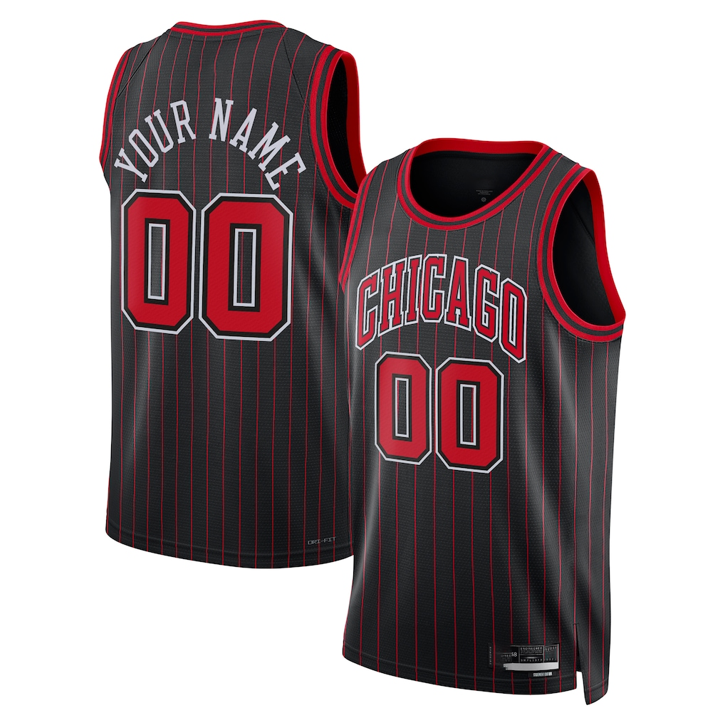 Jdoa Custom C.Bulls Black Swingman Jerseys - Statement Edition